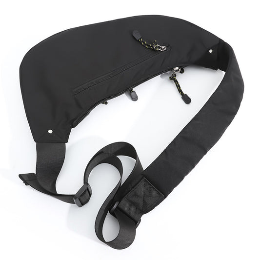Black And Blue Men's Vintage Chest Bag -Multi-functional Waterproof Crossbody Sling Bag for Outdoor Sports V888-ELOSUNG17225