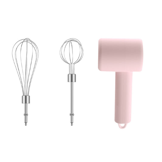Pink Portable Electric Egg Beater with 3-Speed Adjustment, Dual Whisks, and Type-C Charging V888-ELOSUNG17304
