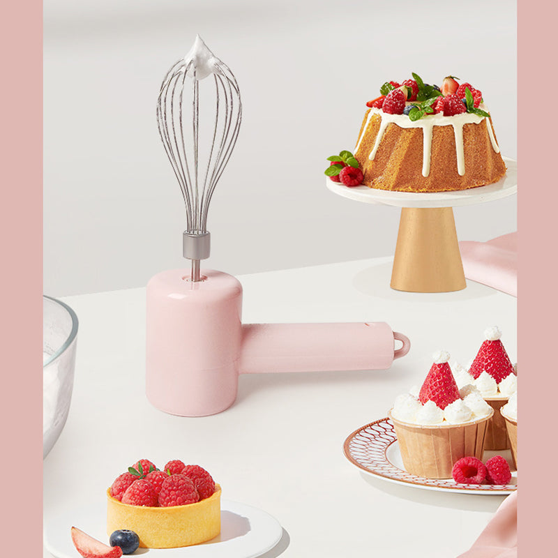 Pink Portable Electric Egg Beater with 3-Speed Adjustment, Dual Whisks, and Type-C Charging V888-ELOSUNG17304