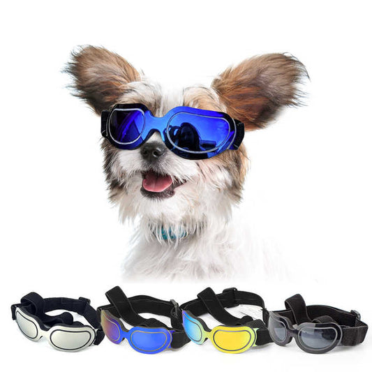 Black Lenses Pet Sunglasses for Dogs and Cats - UV Protection, Adjustable Strap, Anti-Wind and Anti-Fog Pet V888-ELOSUNG17324