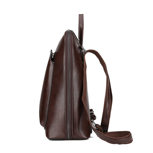 Black Stylish Women's PU Leather Backpack - Spacious, Anti-Theft, Multi-Pocket Travel Bag for School or Work V888-ELOSUNG17359