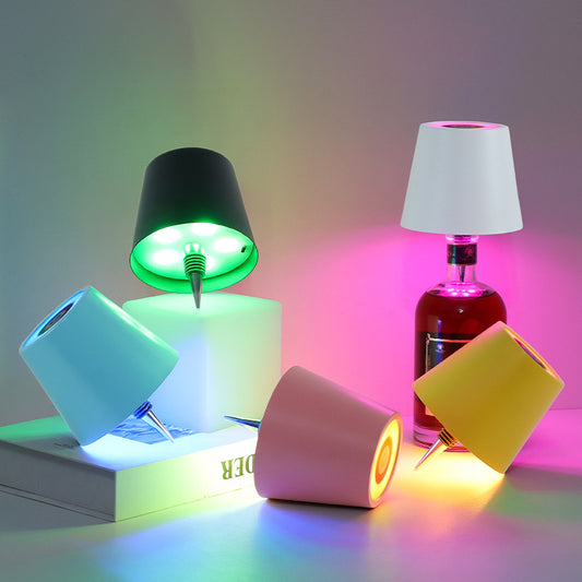Gold RGB Color-Changing LED Bottle Lamp - Adjustable Smart Lighting for Home Decor V888-ELOSUNG17721