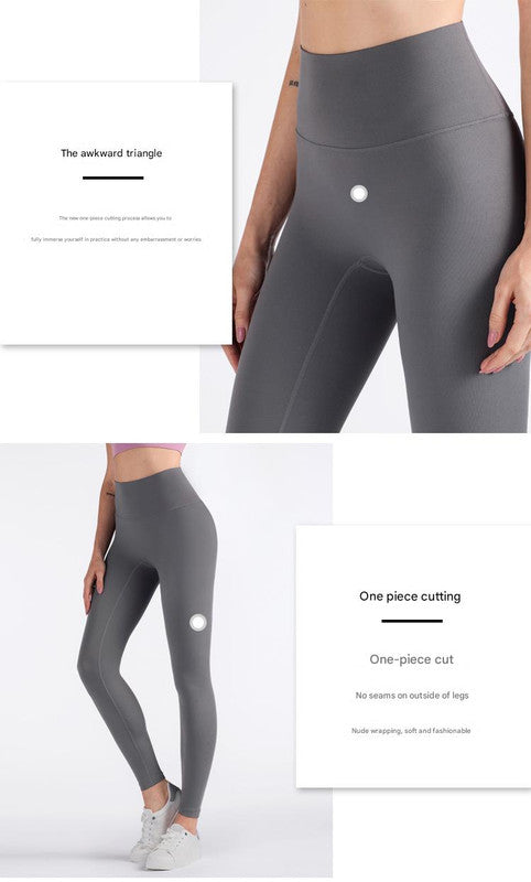 Size M Black High-Waisted Seamless Yoga Pants for Women - Tummy Control, Butt Lifting & Back Waistband Pocket V888-ELOSUNG17984