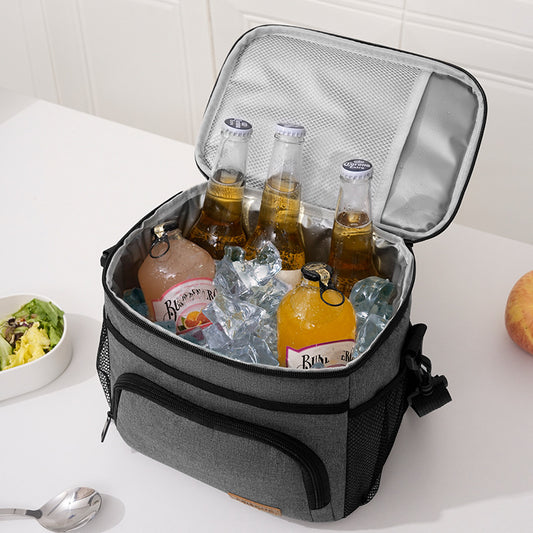 Black Insulated Lunch Bag Cooler Tote - 9L Leakproof Thermal Lunch Box with Shoulder Strap & Pockets for V888-ELOSUNG18191