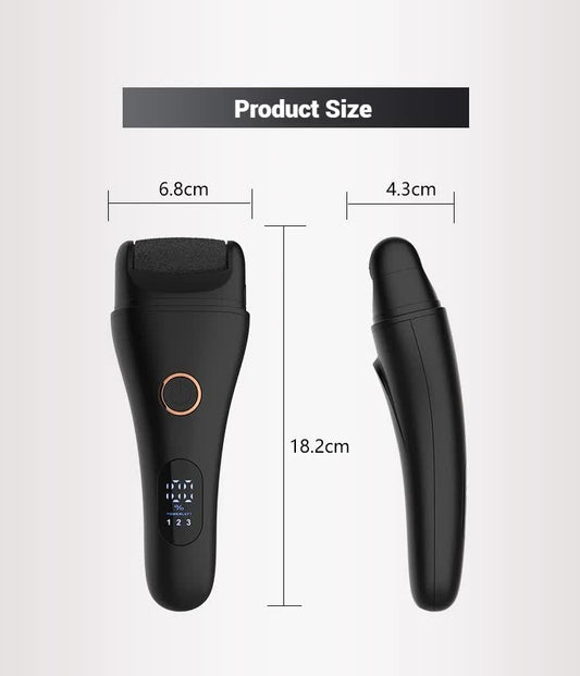 Black Professional Electric Foot Callus Remover - Rechargeable Pedicure Tool with 3 Adjustable Speeds, Smart V888-ELOSUNG18418