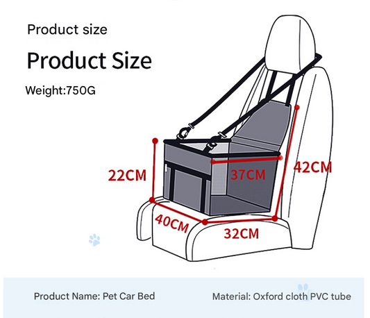 Black and Grey Portable Pet Car Seat for Dogs and Cats - Adjustable Car Seat Cover, Pet Travel Car Carrier V888-ELOSUNG20439