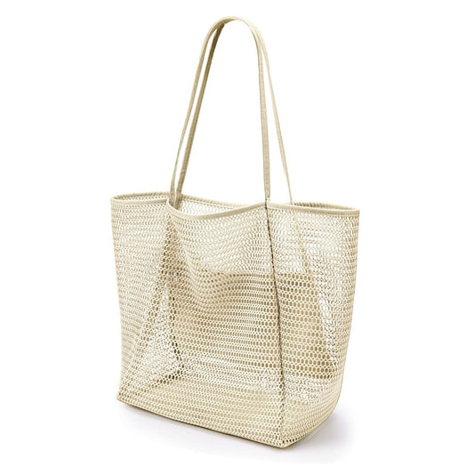 2 pcs Milky Casual Mesh Tote Bag - Shoulder Bag for Beach & Travel 35x17x37cm V888-ELOSUNG20472