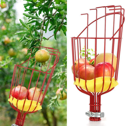 Fruit picking tool with telescopic pole - stainless steel fruit picking pole, high altitude tree fruit V888-ELOSUNG20660