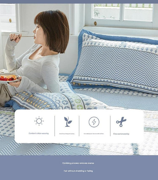 Snowflake Soft Cotton Gauze Pillowcase Set - Breathable, Non-slip, Extra Large (Pillow Core Not V888-ELOSUNG20672