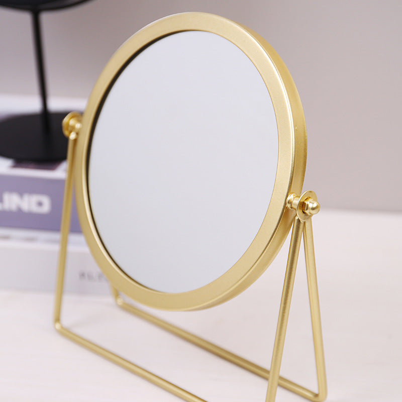 Gold Rotating Tabletop Makeup Mirror - 360o Swivel Vanity Mirror for Bedroom & Desk V888-ELOSUNG20733