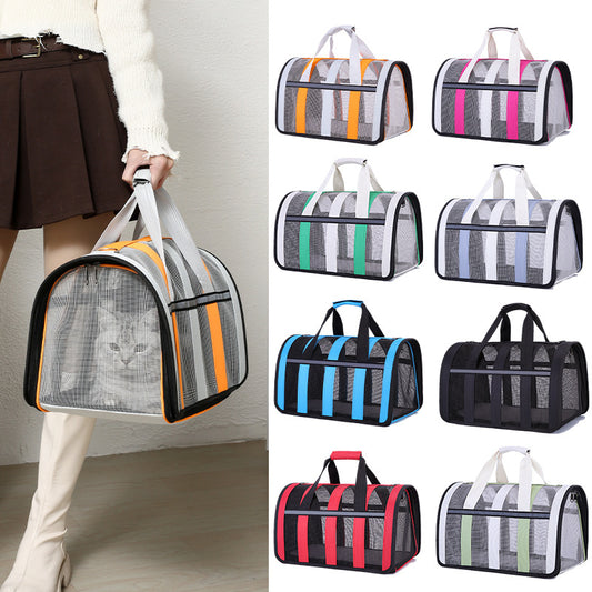 Size S Light Green And White Foldable Pet Carrier Bag - Lightweight, Breathable, and Spacious for All Seasons V888-ELOSUNG21982