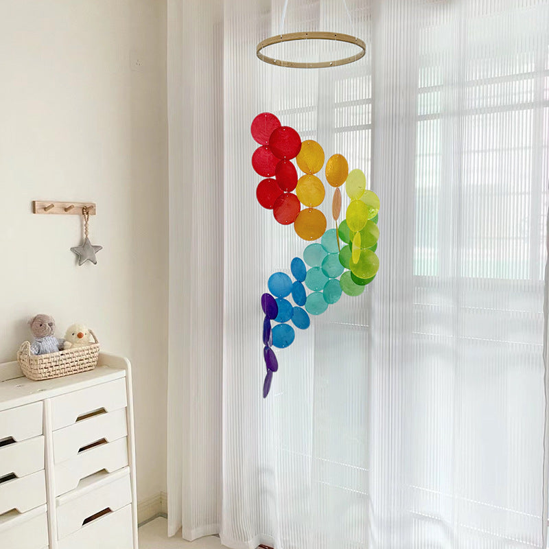 Cyan Bohemian Seashell Wind Chime - Dream Catcher Hanging Decor for Home V888-ELOSUNG23033