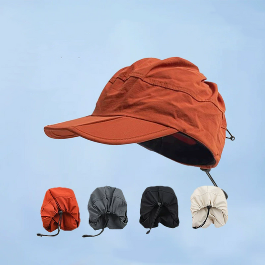 Beige Foldable Quick-Dry Summer Sports Visor Hat UPF 50+ Adjustable Outdoor Sun Cap V888-ELOSUNG23647