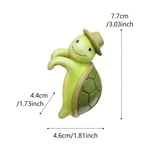 2 Pcs Green Cute Resin Turtle Pot Hanger - Garden Planter Pal Figurine Decoration V888-ELOSUNG23741
