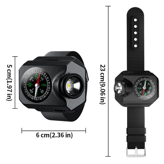 XPG Wrist Light for Outdoor Camping - Rechargeable LED Running Light with Compass and Watch for Survival and V888-ELOSUNG24330