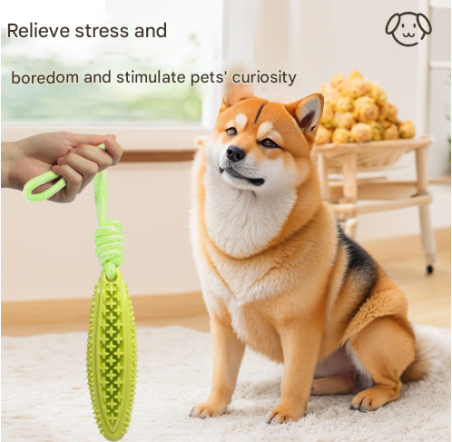 Blue Star Long Olive Durable Cotton Rope Dog Toy Set (2-Pack) - Chew, Tug & Treat Dispensing Ball for Dental V888-ELOSUNG24838