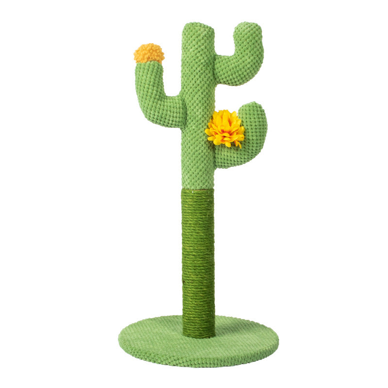 Cactus-Shaped Cat Scratching Post with Sisal Rope and Plush Chenille - Green V888-ELOSUNG25080