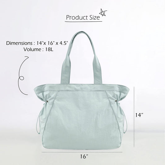 Water-Resistant Tote Bag with Drawstring Side-Cinch and Snap Closure - 18L Capacity Black V888-ELOSUNG25103