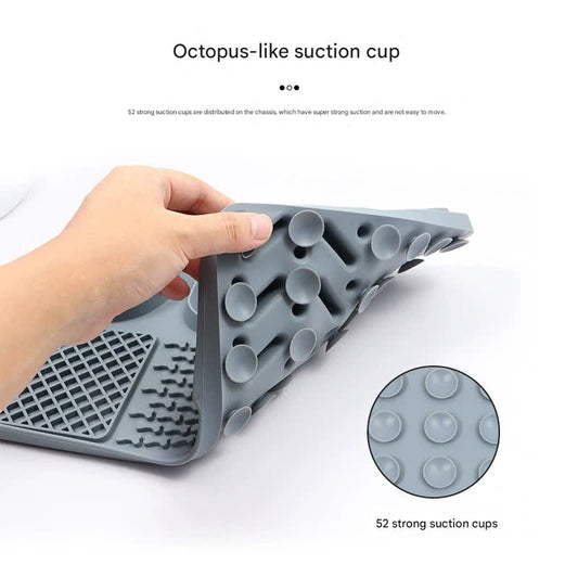 Pet Slow Feeder Lick Mat with Suction Cups - Anti-Anxiety Dog Feeding Mat(Blue) V888-ELOSUNG25564