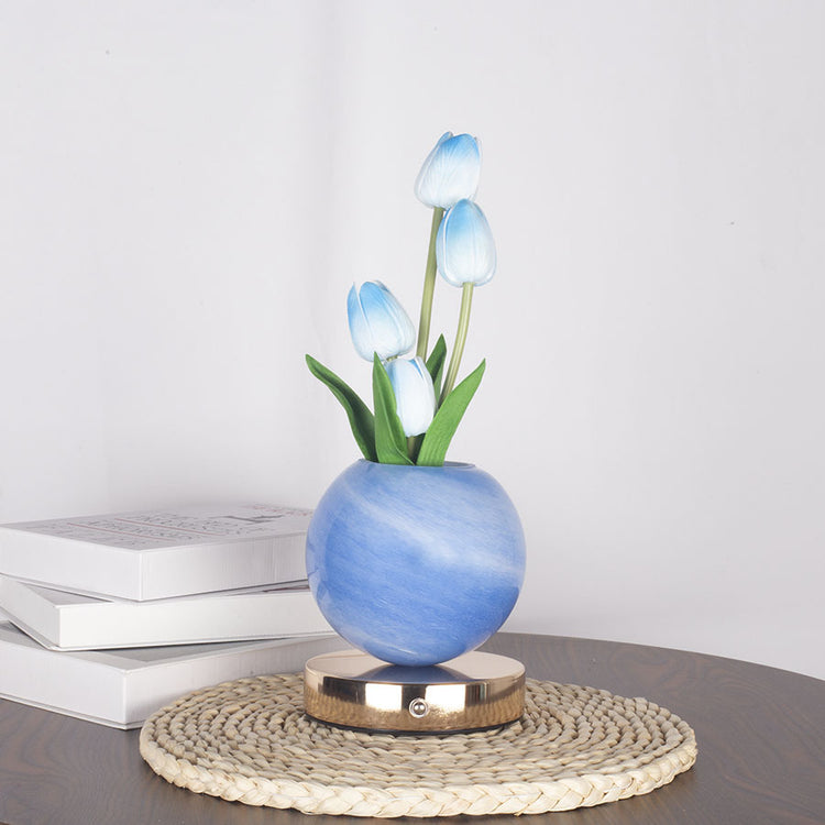 Blue Tulip Night Light - Floral Table Lamp for Bedroom Ambiance V888-ELOSUNG25599