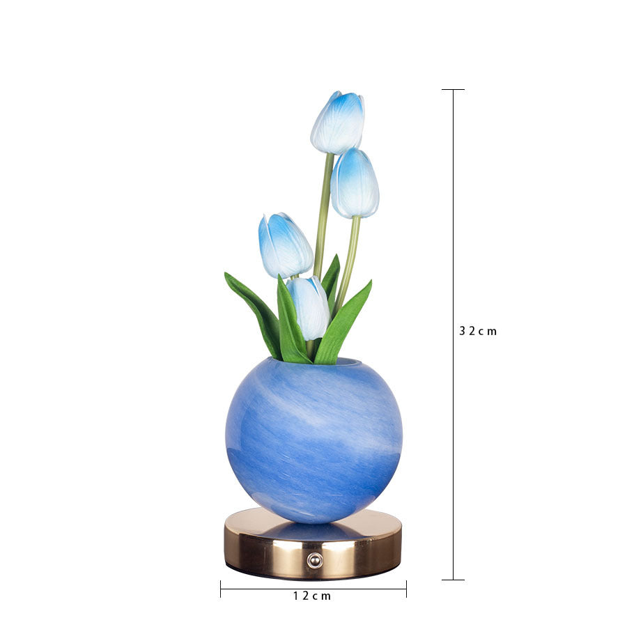 White Tulip Night Light - Floral Table Lamp for Bedroom Ambiance V888-ELOSUNG25600