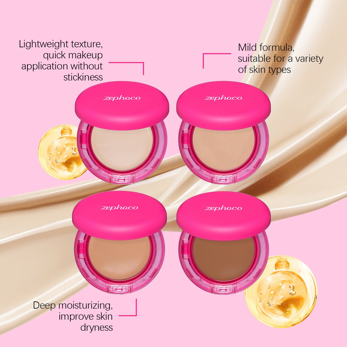Moisturizing Balm Foundation - Lightweight Texture, Long-Lasting Natural Coverage(Natural color) V888-ELOSUNG25750