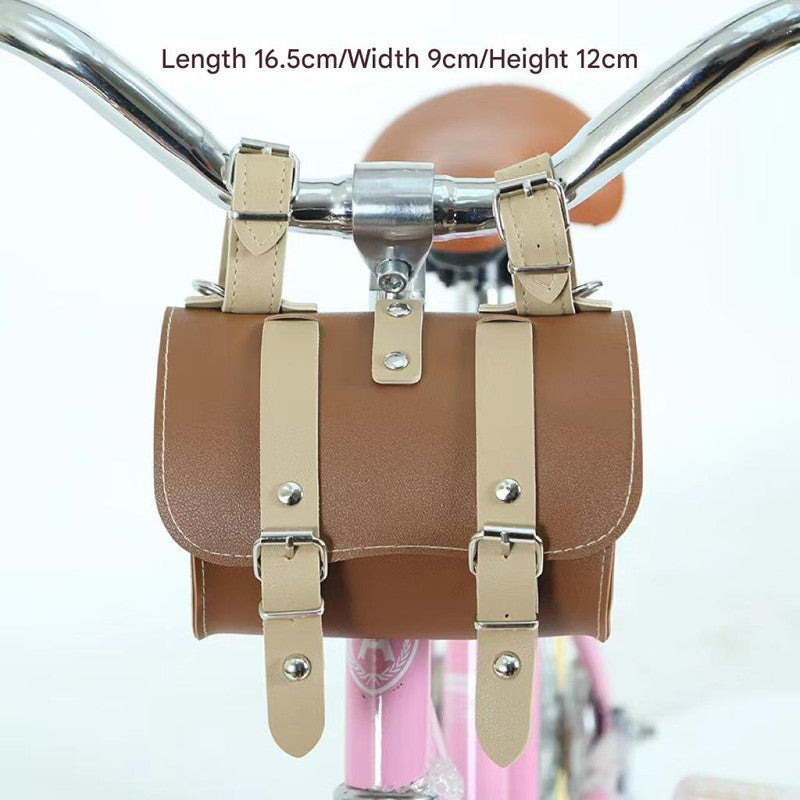 PU Leather Cycling Pouch - Retro Style for Bicycle Handlebars or Saddle V888-ELOSUNG26079