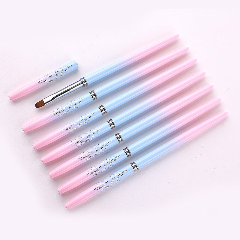Professional Nail Art Brush Kit (15pcs) - Gradient Handles Manicure Tools V888-ELOSUNG26165