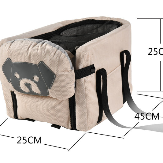 Beige Pet Car Booster Seat for Small Dogs & Cats - Safe Travel Carrier Bed V888-ELOSUNG26510