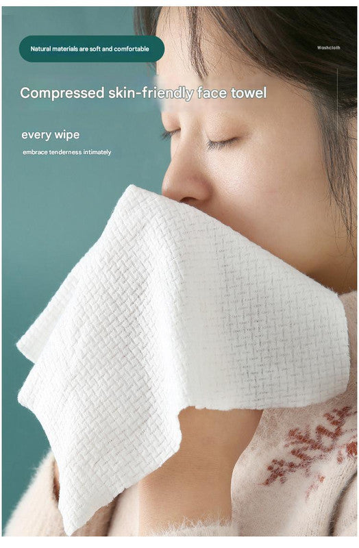 8 Packs (160 Total) Portable Cotton Compressed Towels - Soft, Absorbent Face Cleansing Cloths (Square V888-ELOSUNG26689
