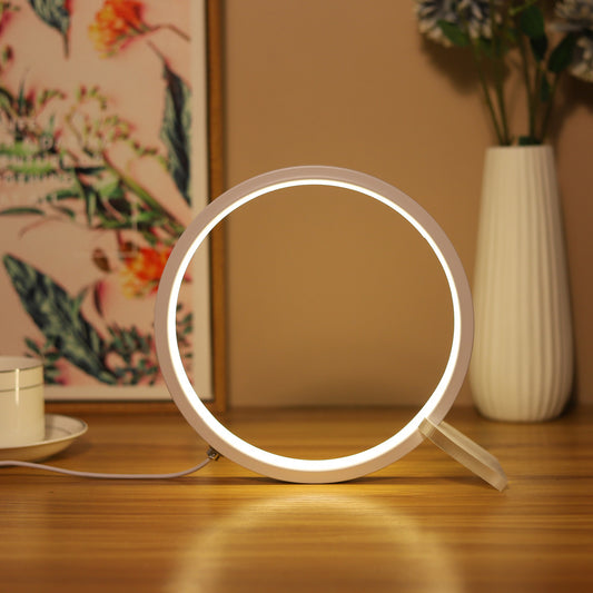 Modern LED Ring Desk Lamp - USB Powered, 3 Color Modes, Dimmable V888-ELOSUNG26806