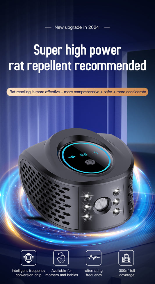 Black Advanced Ultrasonic Pest Repeller - Multi-Wave Tech for Mice, Roaches, Mosquitoes V888-ELOSUNG26851