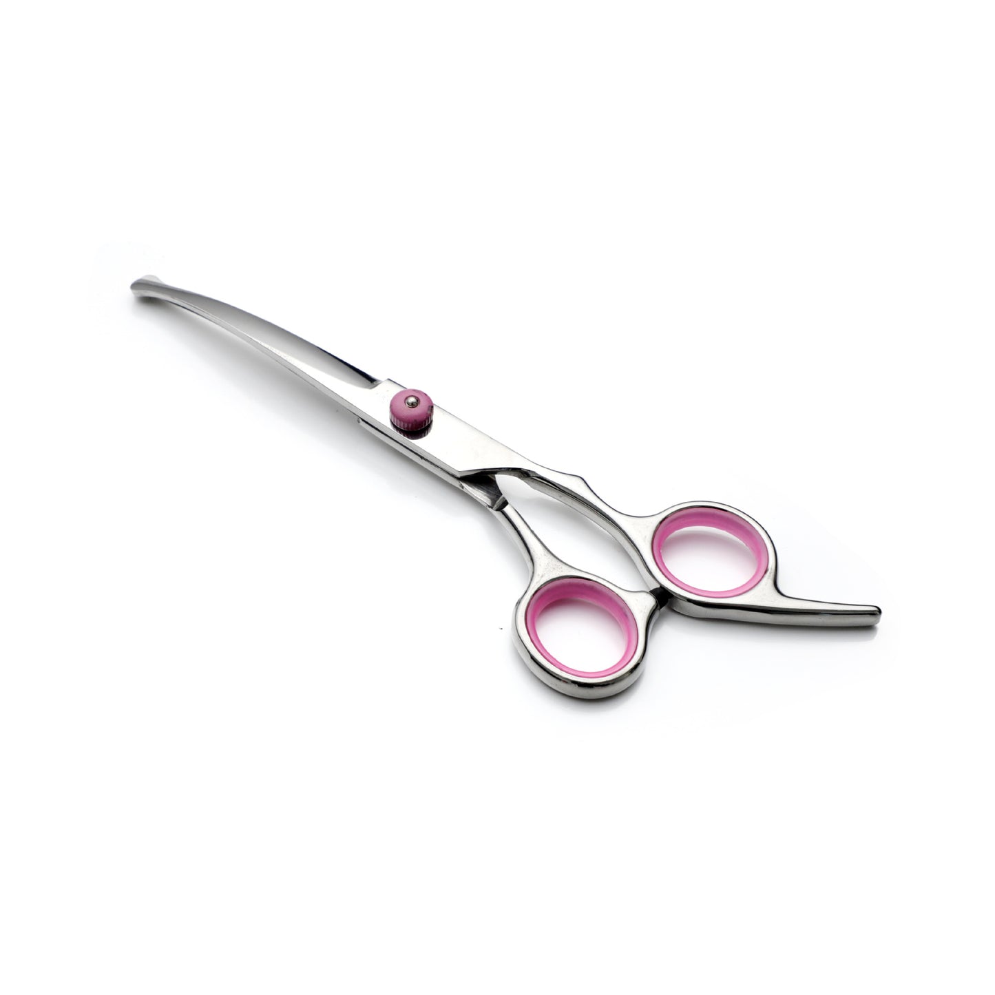 Pink and Silver Complete 5-Piece Pet Grooming Scissors Kit - Stainless Steel Straight, Curved & Thinning V888-ELOSUNG27892