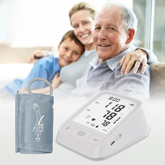 White Smart Upper Arm Blood Pressure Monitor - Medical Automatic BP Machine for Export V888-ELOSUNG28358
