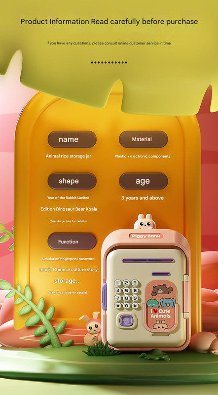 Interactive Kids' Piggy Bank Safe with Music, Stories & Password Lock(blue) V888-ELOSUNG29137