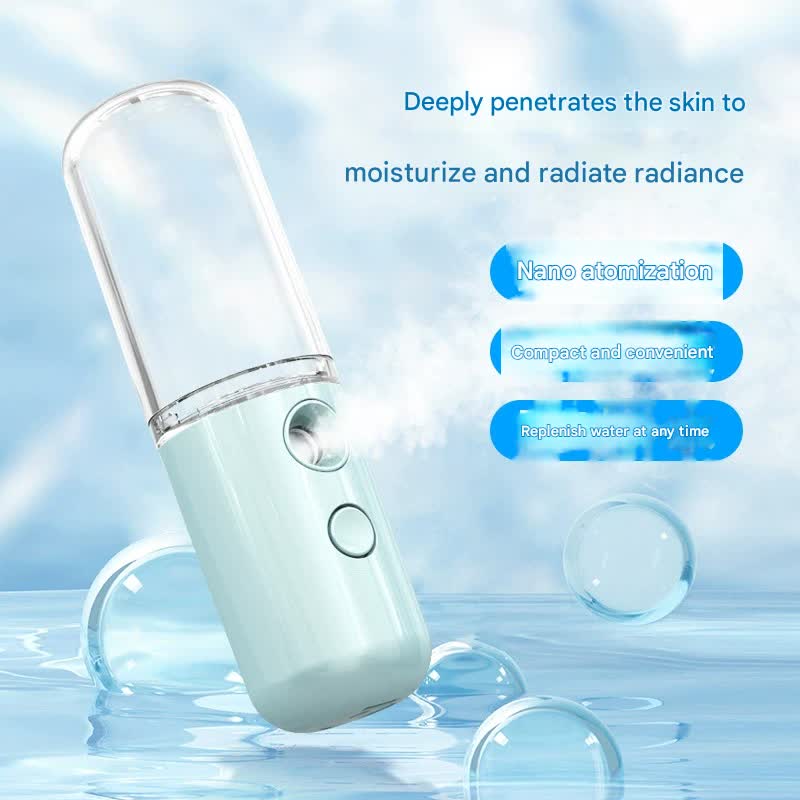 Two Portable Nano Facial Sprayer - 50ml USB Rechargeable Moisturizing Disinfectant Sprayer(white) V888-ELOSUNG29946