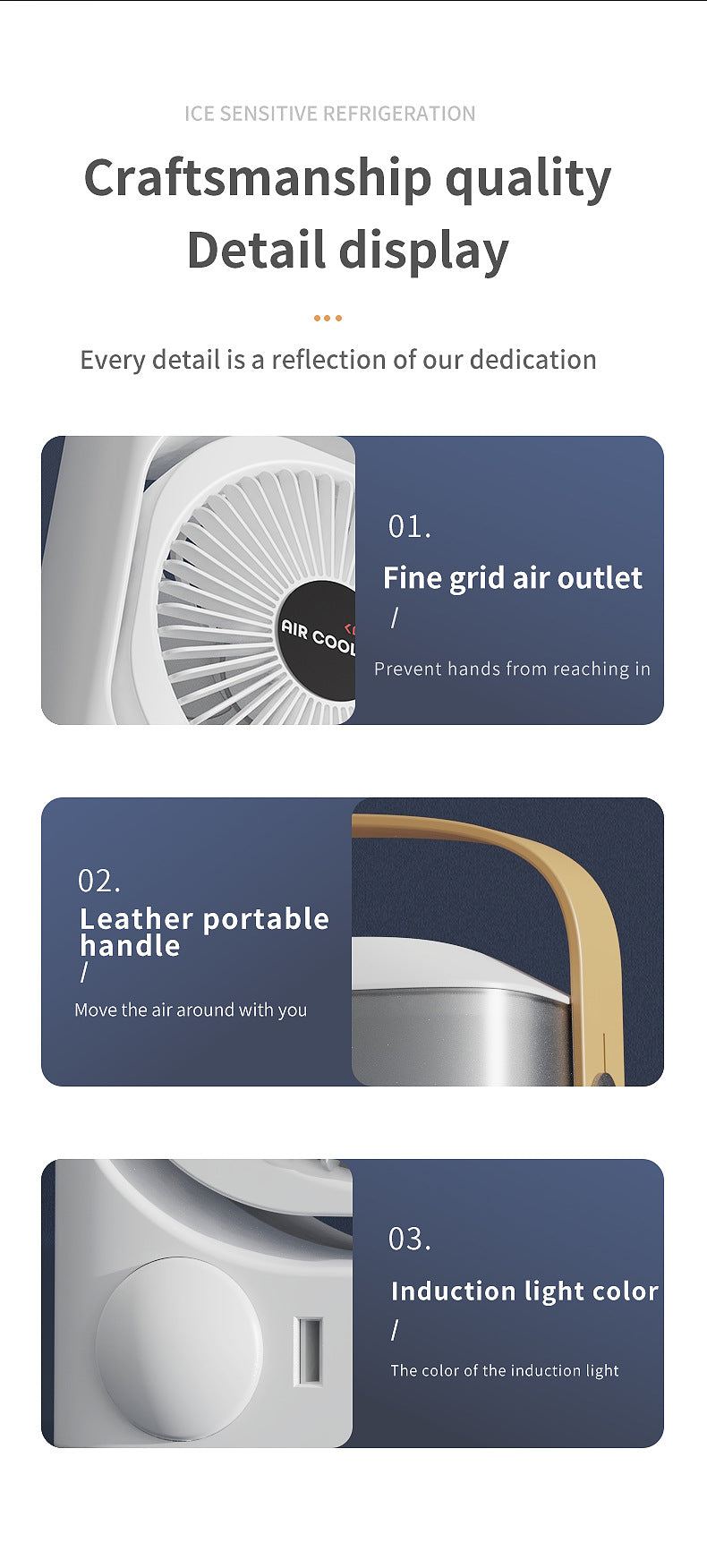 White 3-in-1 Portable Air Cooler Fan - Desktop Humidifier & LED Light, Nano Mist V888-ELOSUNG31134