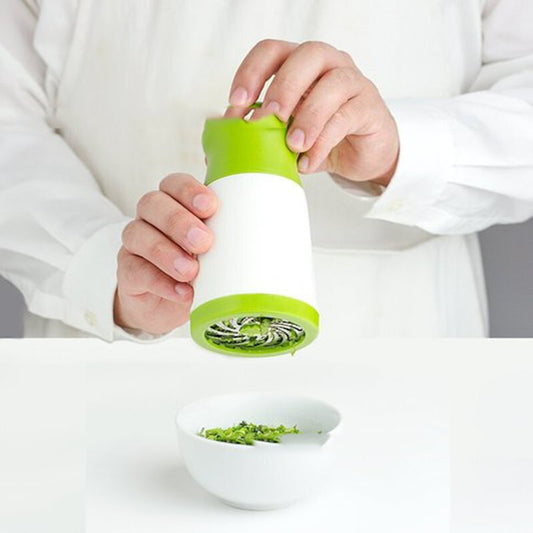 2 Pcs Green and White Manual Rotary Herb Grinder & Spice Mill - Effortless Mincing with Stainless Steel V888-ELOSUNG32109