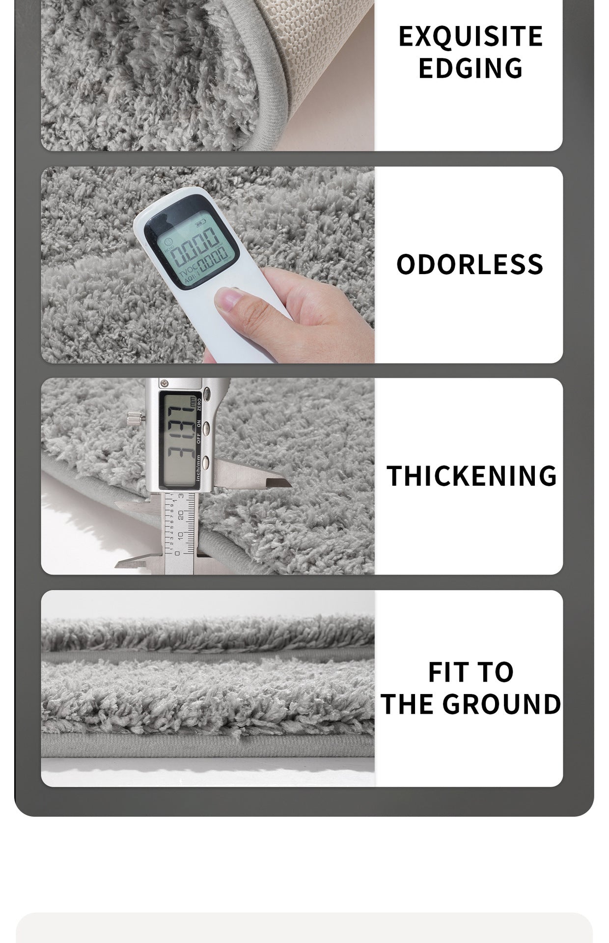 White Ultra Absorbent Plush Bath Mat - Non-Slip Bathroom Rug with Innovative Foot Drying Pocket V888-ELOSUNG32514
