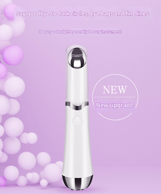 Pink Sonic Eye & Lip Massager with Red & Blue Light Therapy - Heated Vibrating Wand for Puffiness and Wrinkles V888-ELOSUNG32928