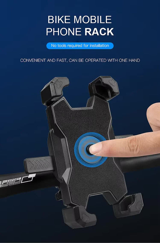 Blue and Black Secure Grip Bike Phone Mount - Adjustable 360 Rotation Bicycle Handlebar Holder, Universal V888-ELOSUNG32981