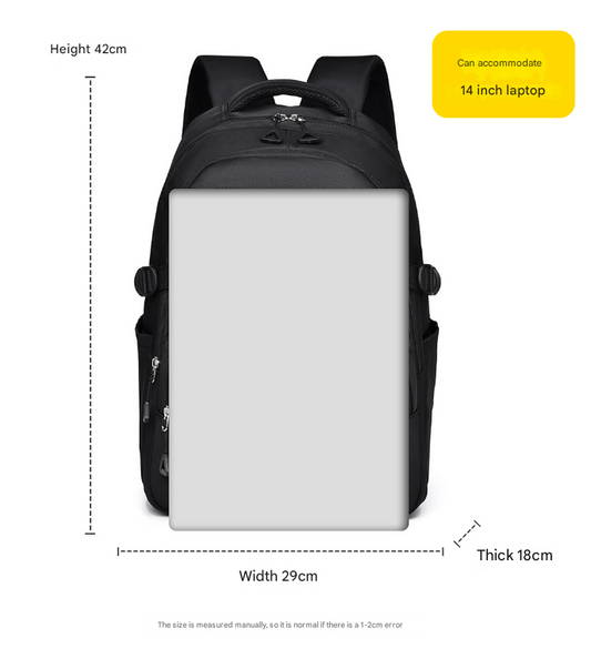 Grey Trendy Korean-Style Large-Capacity Backpack for Women - 14 Laptop Travel Bag" V888-ELOSUNG33109