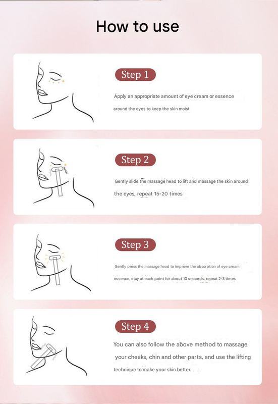 Pink New Cat Claw Eye Massager - Microcurrent Vibrating Eye Serum Device V888-ELOSUNG34107