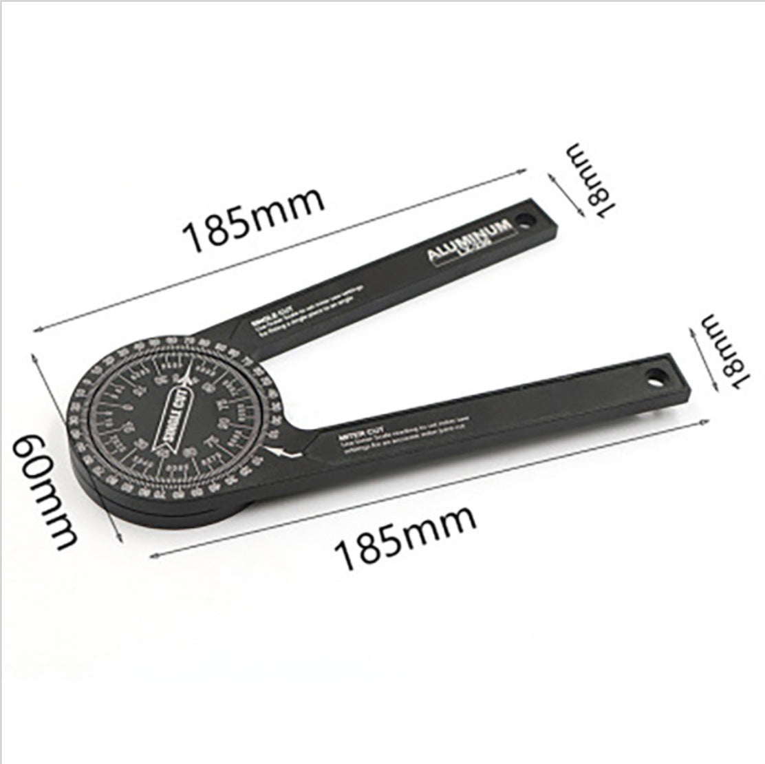 Red Precision 360-Degree Miter Saw Protractor - Aluminum Alloy Angle Finder for Woodworking & Carpentry V888-ELOSUNG34184