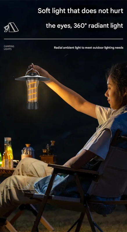 Vintage Lighthouse LED Camping Lantern | 5-Mode Rechargeable Light with Tripod V888-ELOSUNG34367