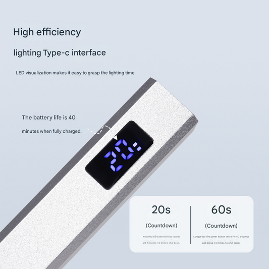 Green Handheld UV LED Nail Curing Pen - Portable USB-C Rechargeable Light for Fast-Drying Gel Polish & Nail V888-ELOSUNG34399
