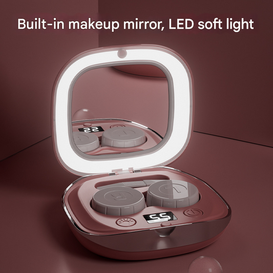 Grey Portable Ultrasonic Contact Lens Cleaner - Automatic Electric Cleaning Case with LED Makeup Mirror, USB V888-ELOSUNG34423
