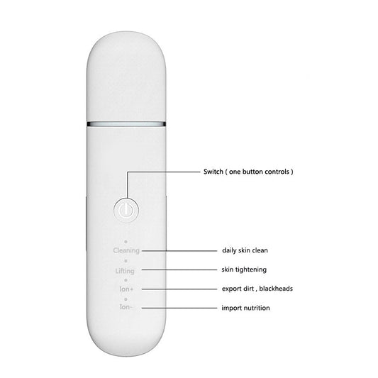 Green Professional Ultrasonic Skin Scrubber - 4-in-1 Facial Spatula for Deep Cleaning, Blackhead Removal, and V888-ELOSUNG34539