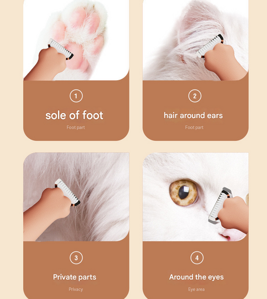 Black Precision Pet Paw Trimmer - Waterproof & Rechargeable Grooming Clipper for Dog & Cat Paws, Eyes, and V888-ELOSUNG34572