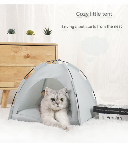 Green Premium Portable Pet Tent Bed with Cooling Mat - Breathable Foldable Outdoor Indoor Cat Dog House V888-ELOSUNG34617